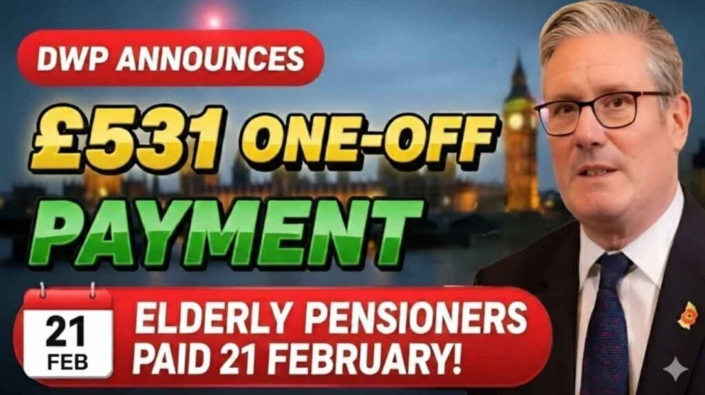 DWP Announces £531 One-Off Payment – Elderly Pensioners Paid From 21th February 2026